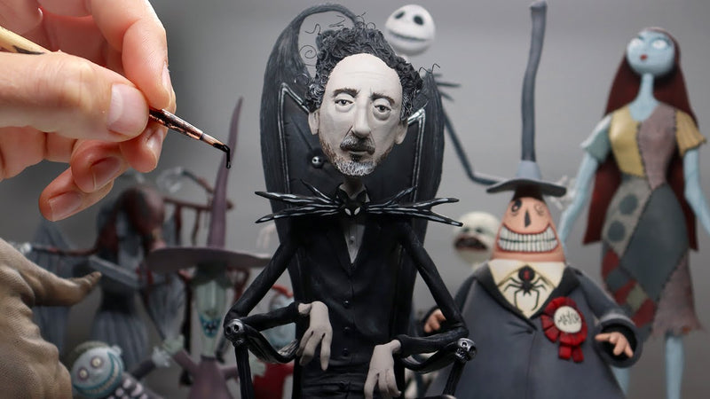 Clay sculpture of Tim Burton as jack Skeleton 