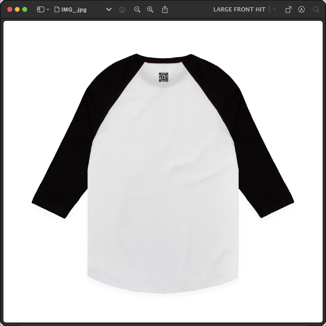 Z_DROPPED - Mens, Unisex - Black / White - Live Your Life Raglan. - By: Keith Kuniyuki