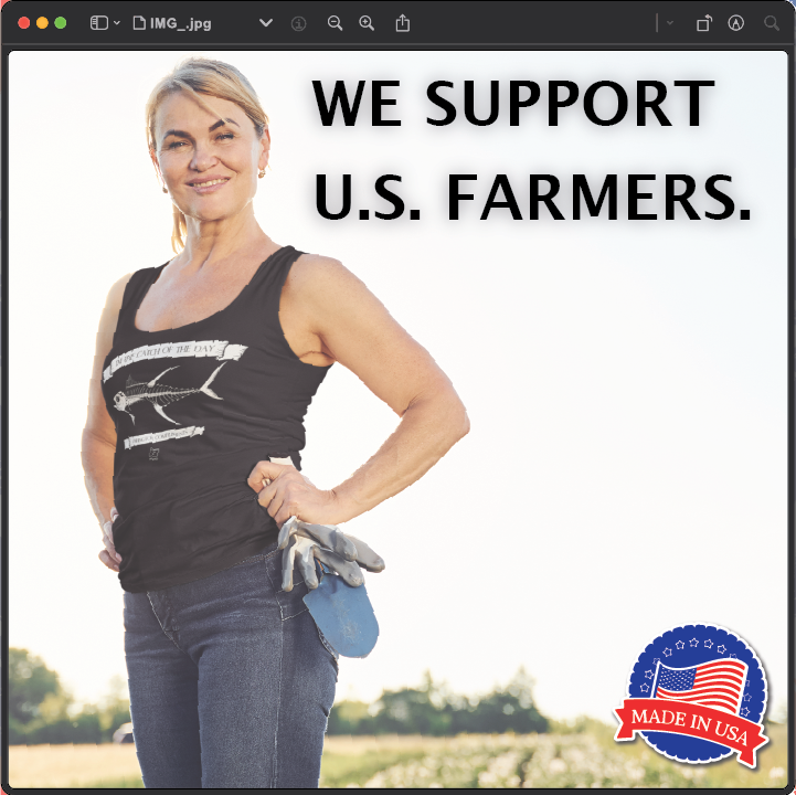 image of an older woman farmer in a black zdropped racer back tank top gardening 