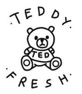 Black and white image of the teddy fresh logo