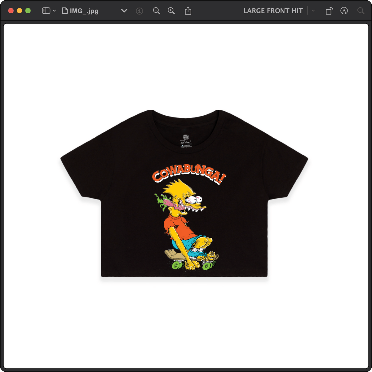 Z_DROPPED - Womens - Black - Bart Roth Crop Top. - By: Keith Kuniyuki