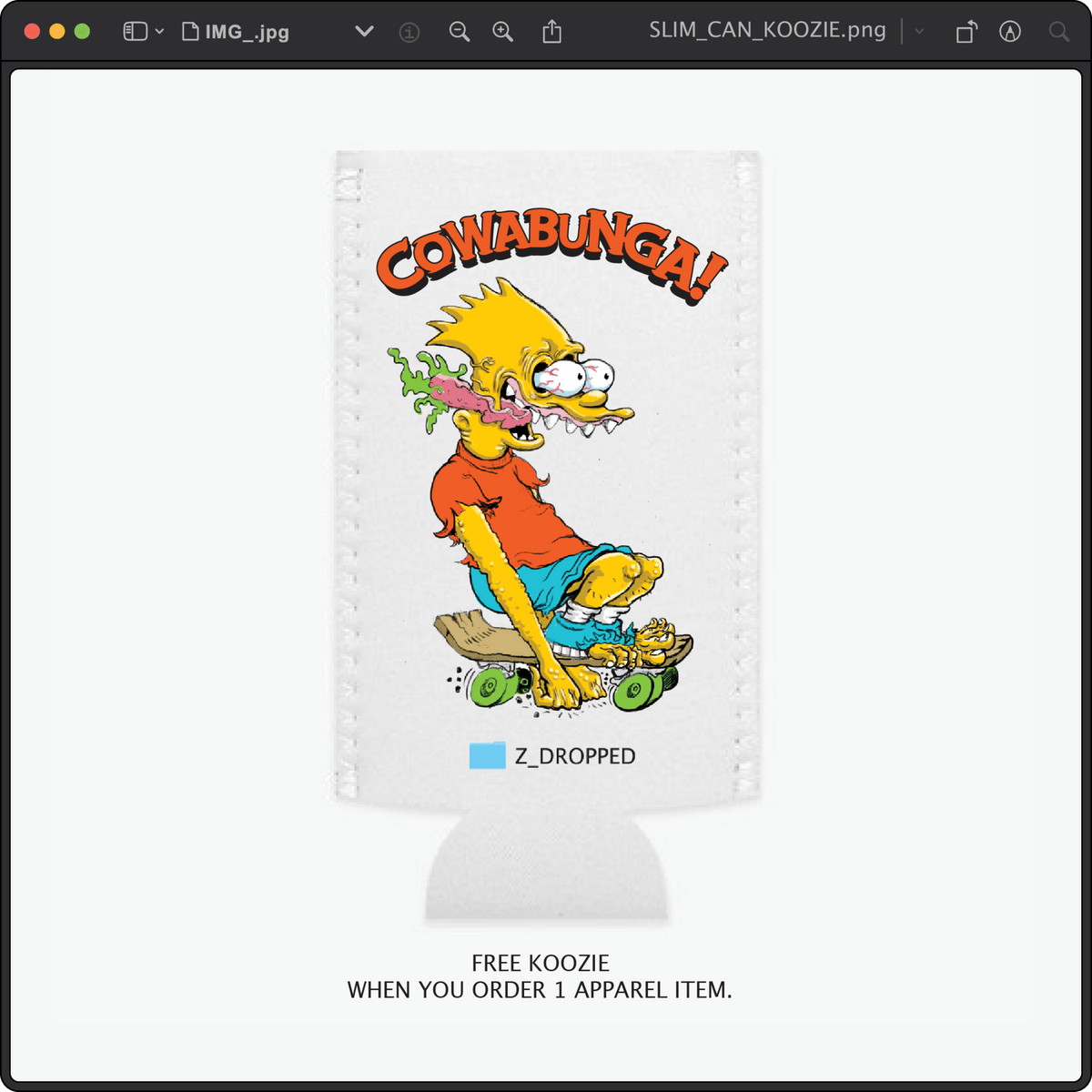 Z_DROPPED - Mens, Unisex, Women - Bart Roth Koozie. - By: Keith Kuniyuki