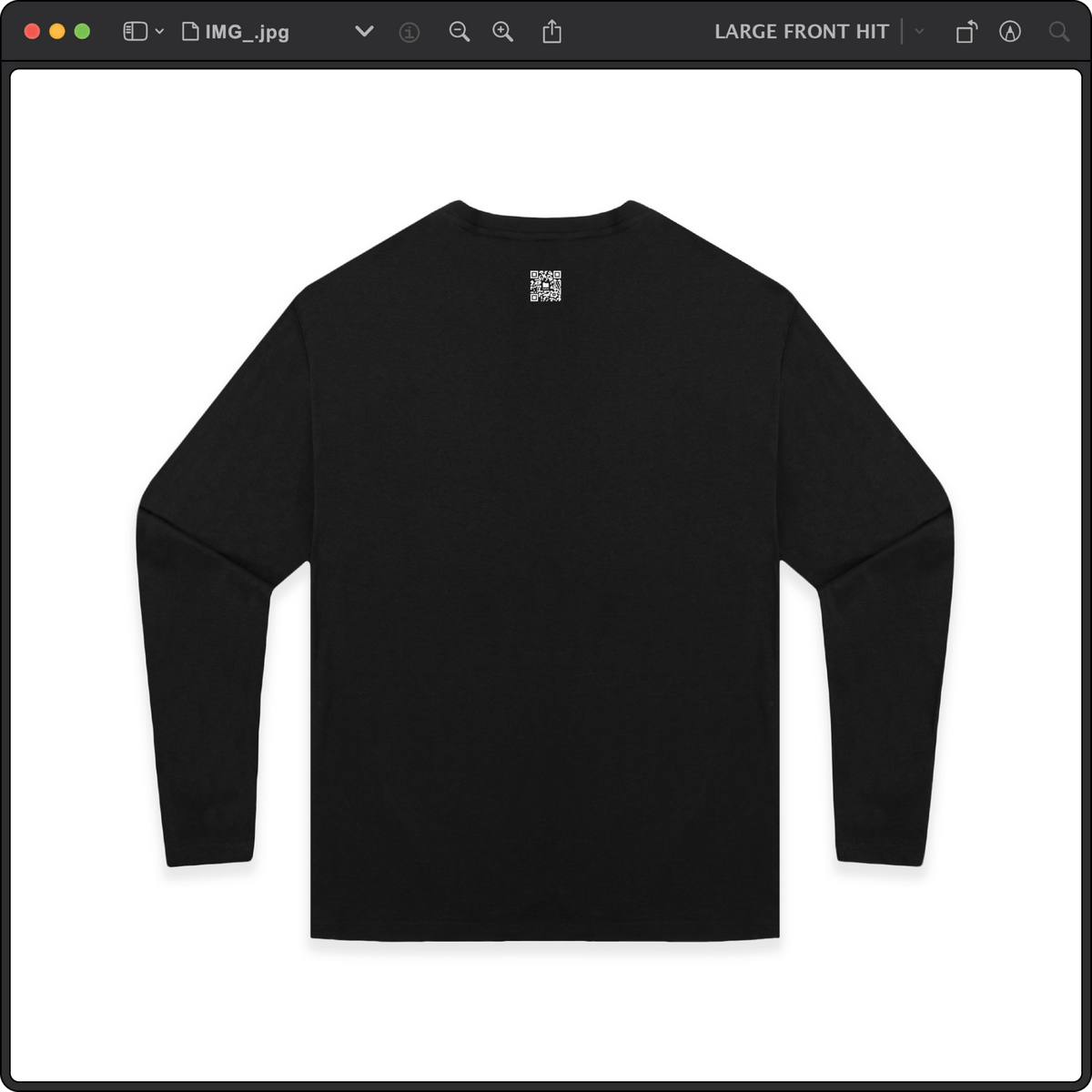 Z_DROPPED - Mens, Unisex - Black - Bart Roth Long Sleeve. - By: Keith Kuniyuki