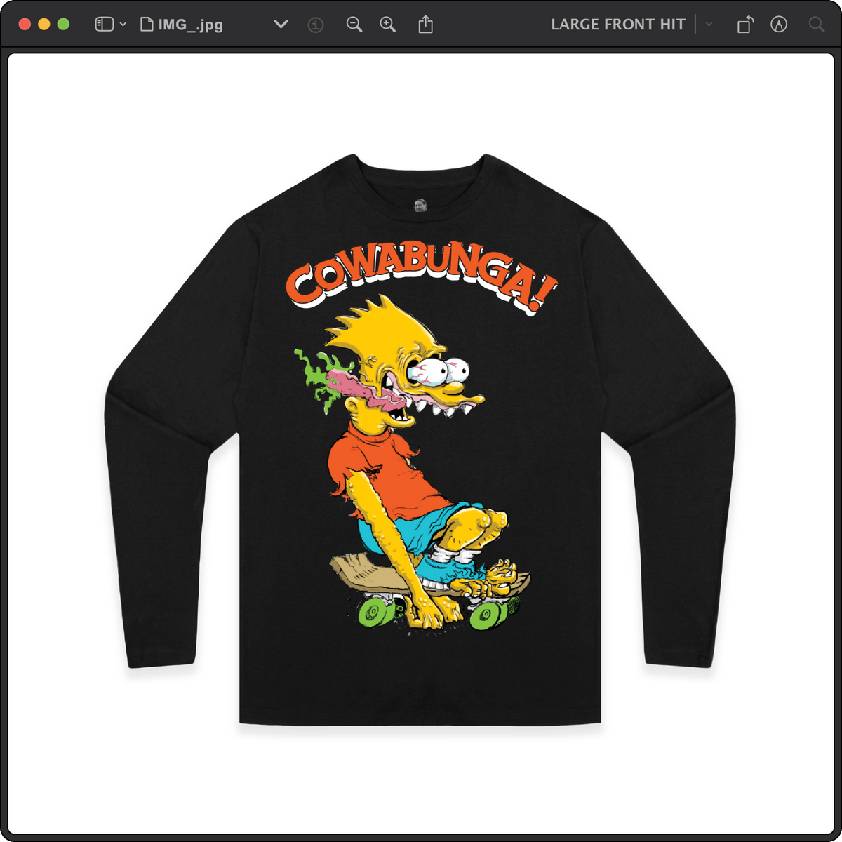 Z_DROPPED - Mens, Unisex - Black - Bart Roth Long Sleeve. - By: Keith Kuniyuki