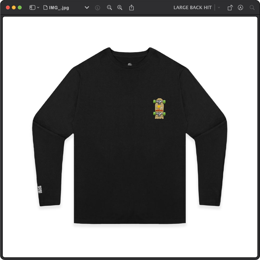 Z_DROPPED - Mens, Unisex - Black - Bart Roth Long Sleeve. - By: Keith Kuniyuki