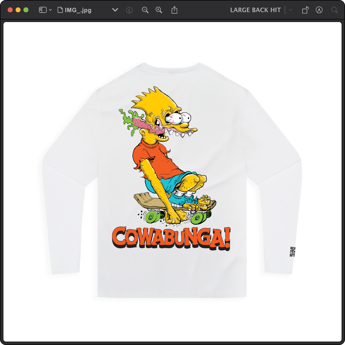 Z_DROPPED - Mens, Unisex - White - Bart Roth Long Sleeve. - By: Keith Kuniyuki