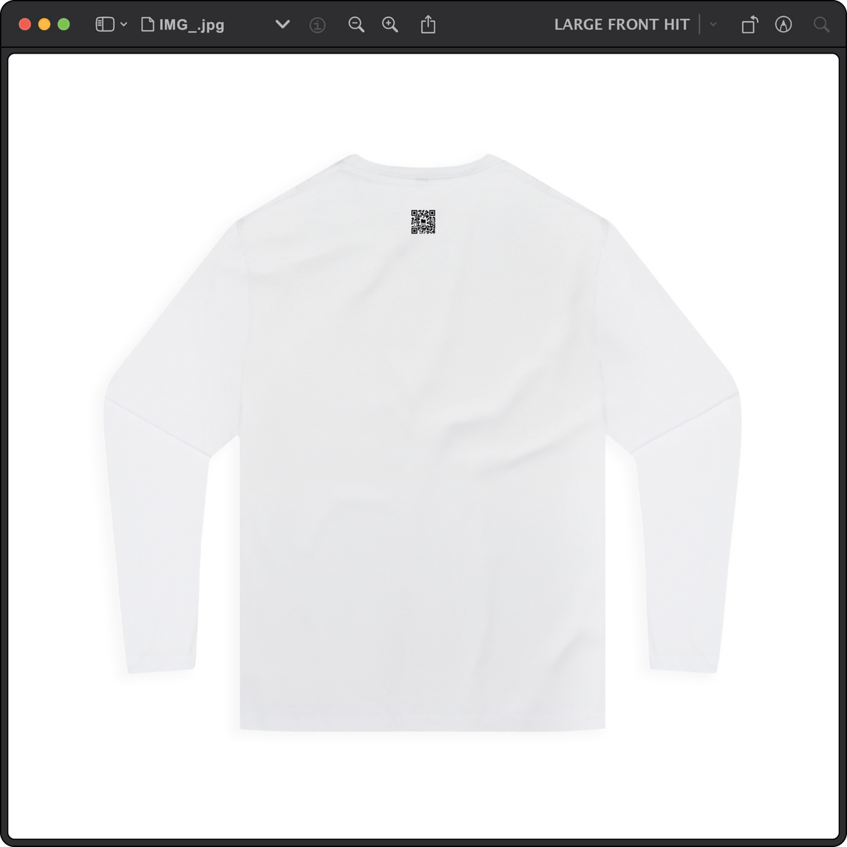 Z_DROPPED - Mens, Unisex - White - Bart Roth Long Sleeve. - By: Keith Kuniyuki