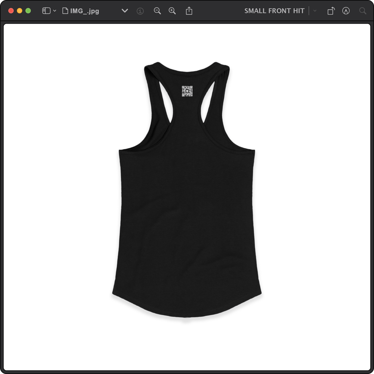 Z_DROPPED - Womens - Black - Bart Roth Racer Back Tank. - By: Keith Kuniyuki