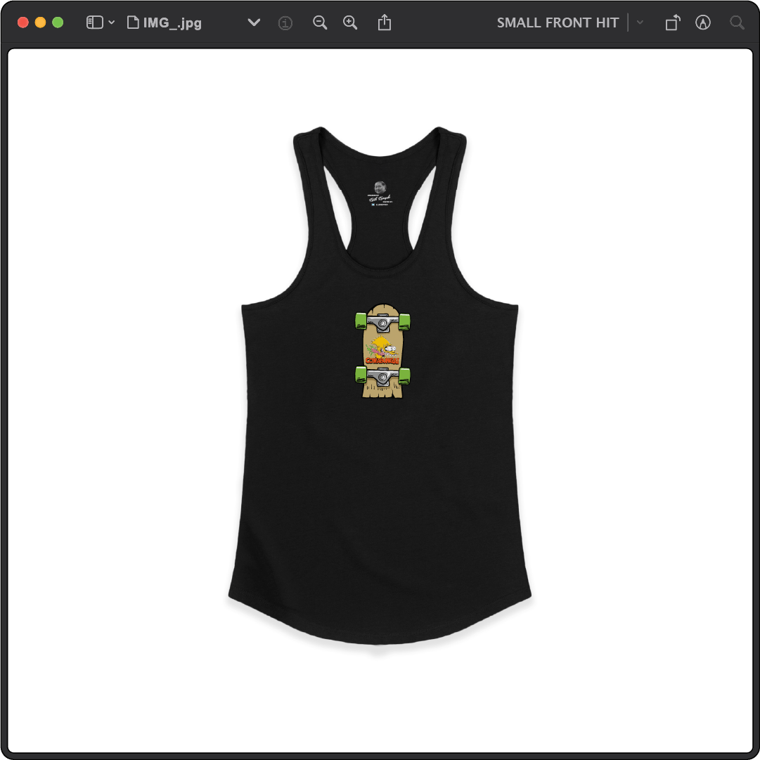 Z_DROPPED - Womens - Black - Bart Roth Racer Back Tank. - By: Keith Kuniyuki