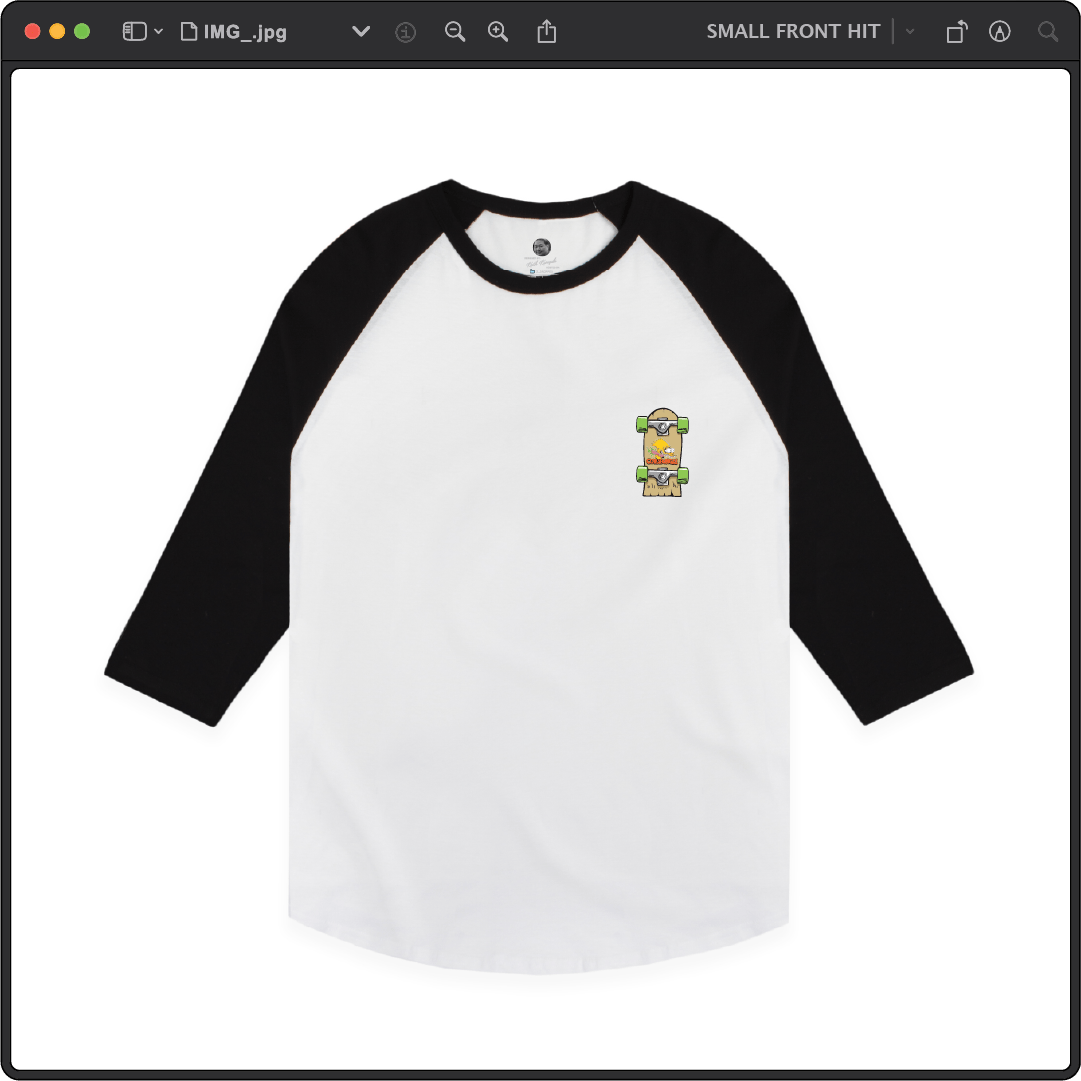 Z_DROPPED - Mens, Unisex - White / Black - Bart Roth Raglan. - By: Keith Kuniyuki