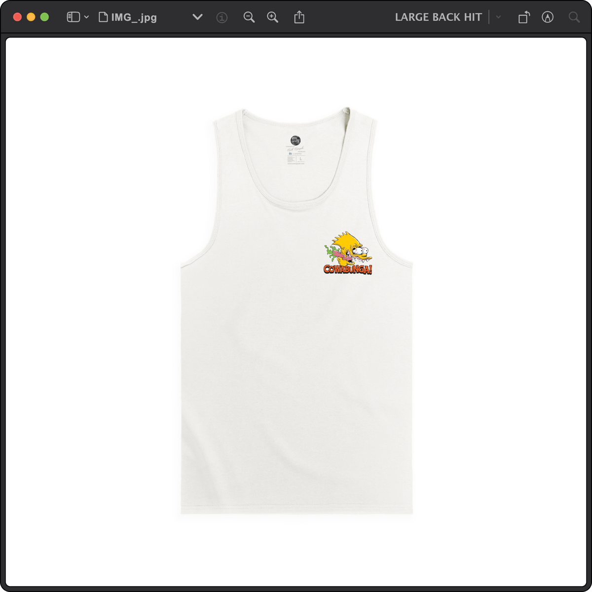 Z_DROPPED - Mens, Unisex - White - Bart Roth Tank Top. - By: Keith Kuniyuki