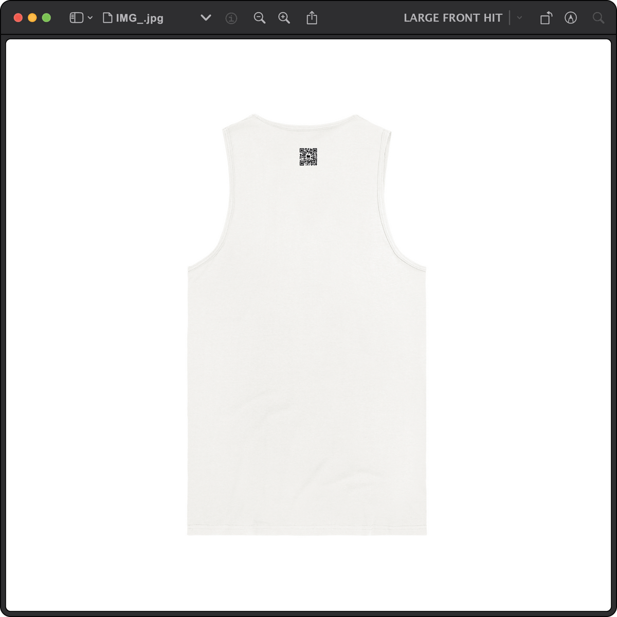 Z_DROPPED - Mens, Unisex - White - Bart Roth Tank Top. - By: Keith Kuniyuki