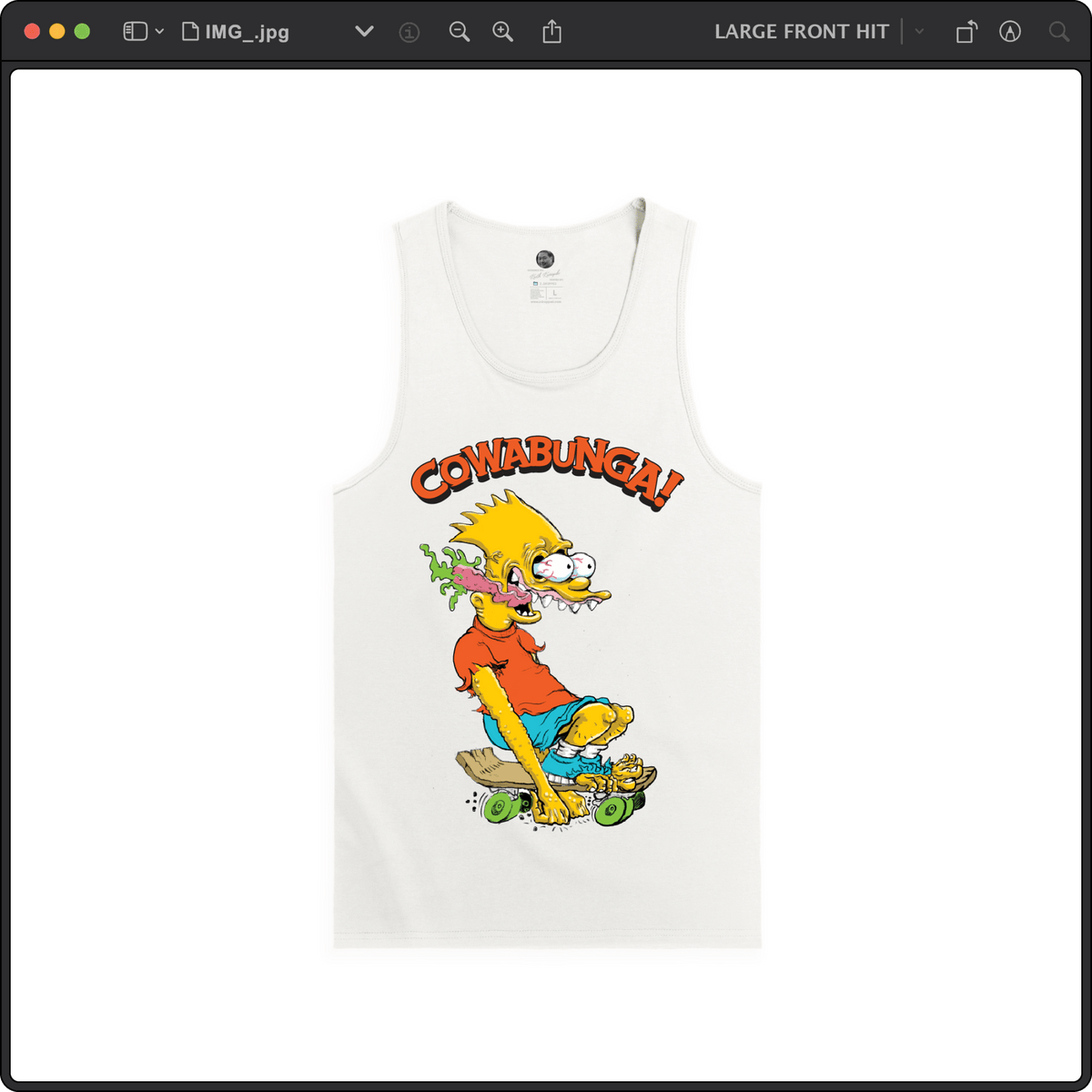 Z_DROPPED - Mens, Unisex - White - Bart Roth Tank Top. - By: Keith Kuniyuki