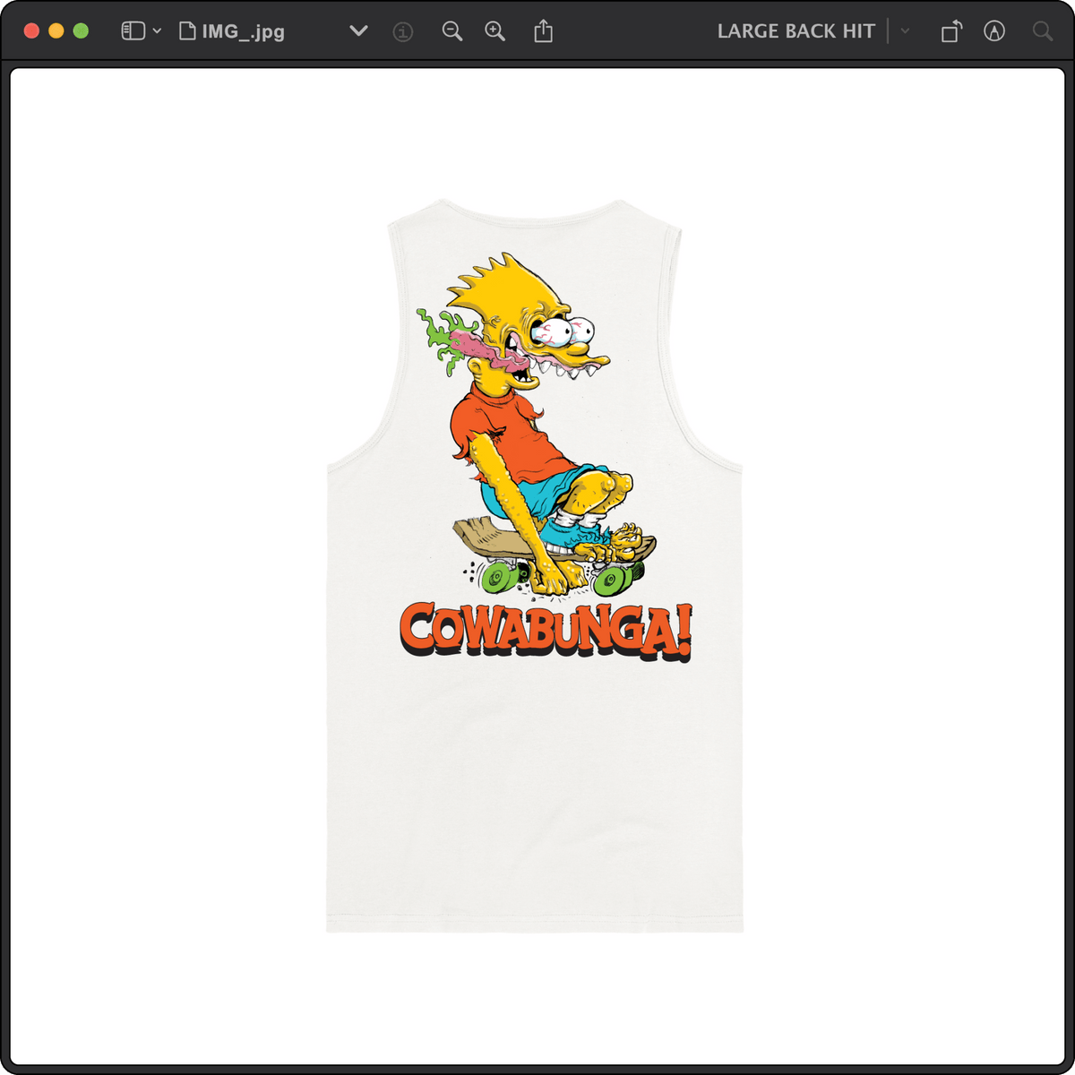 Z_DROPPED - Mens, Unisex - White - Bart Roth Tank Top. - By: Keith Kuniyuki