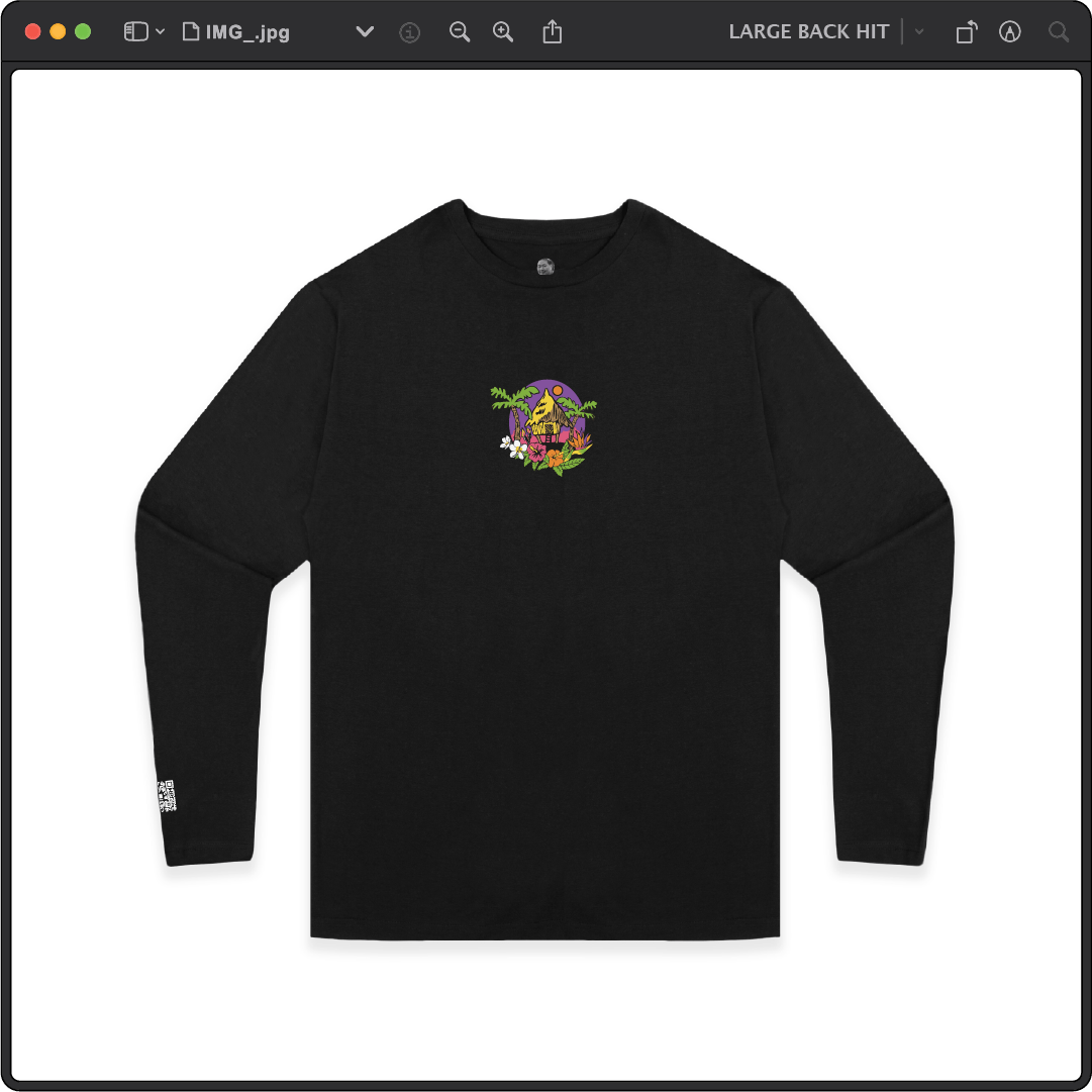 Z_DROPPED - Mens, Unisex - Black - Bartsunami Long Sleeve. - By: Keith Kuniyuki