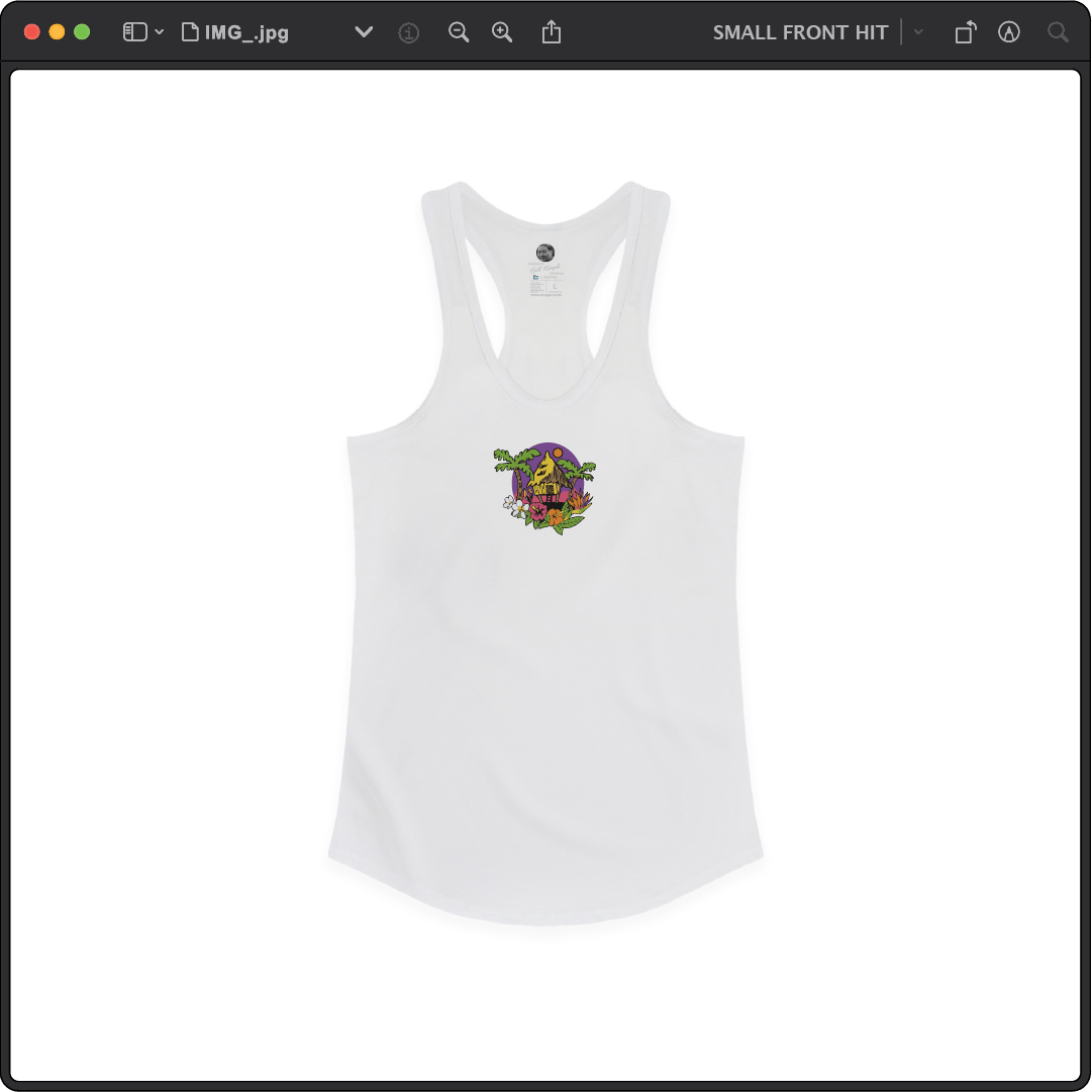 Z_DROPPED - Womens - White - Bartsunami Racer Back Tank. - By: Keith Kuniyuki