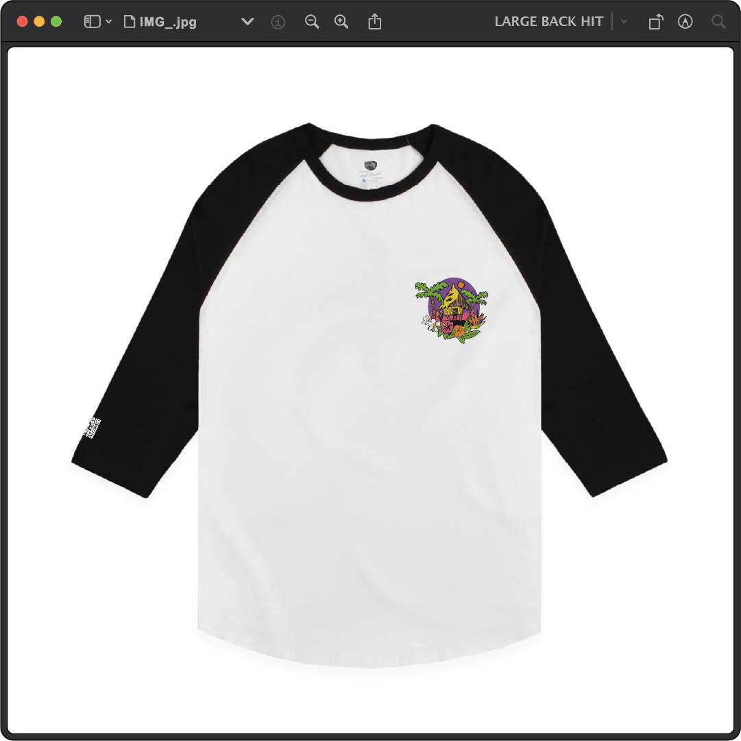 Z_DROPPED - Mens, Unisex - White / Black - Bartsunami Raglan. - By: Keith Kuniyuki