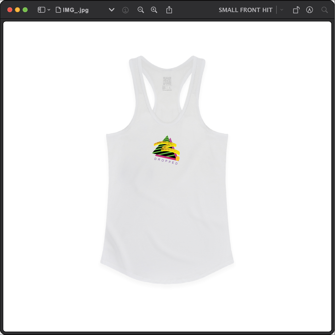 Z_DROPPED - Womens - White - Retro Z Racer Back Tank. - By: Z