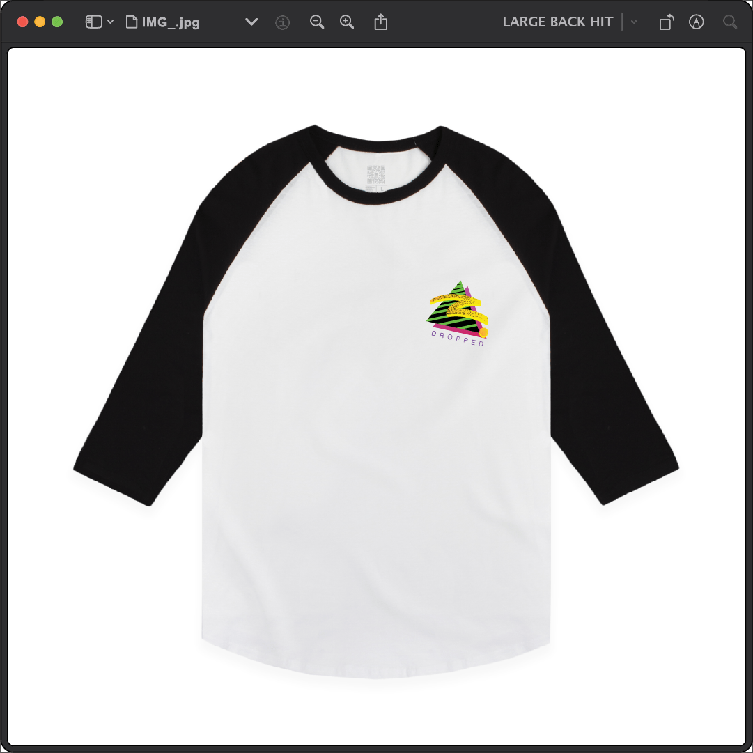 Z_DROPPED - Mens, Unisex - Black / White - Retro Z Raglan. - By: Z