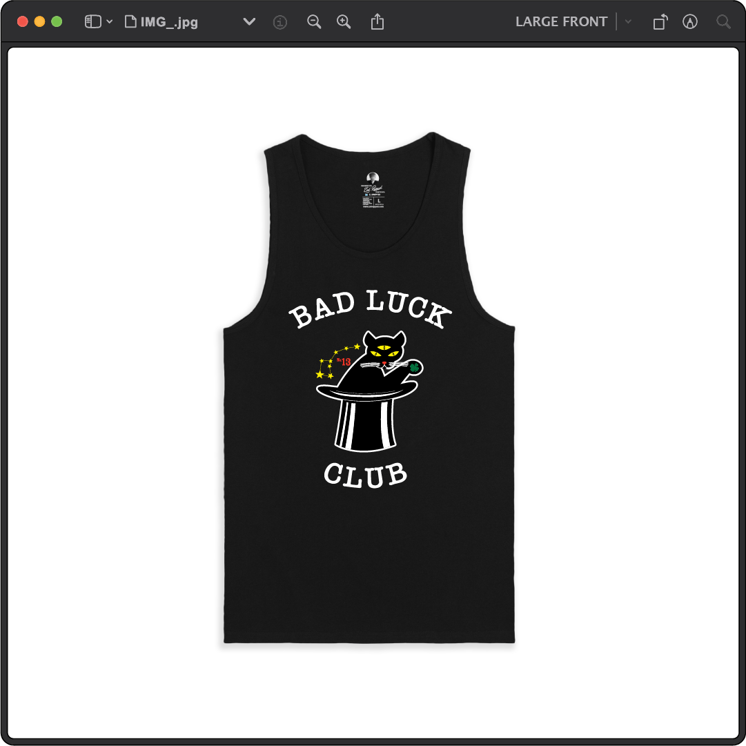 Z_DROPPED - Mens, Unisex - Black - Black Cat Tank Top. - By: Zed Ropped