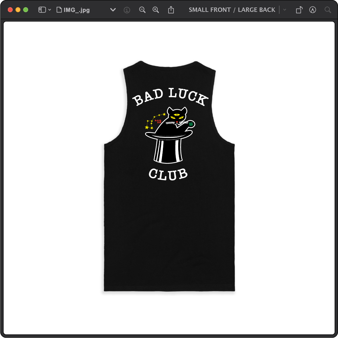 Z_DROPPED - Mens, Unisex - Black - Black Cat Tank Top. - By: Zed Ropped