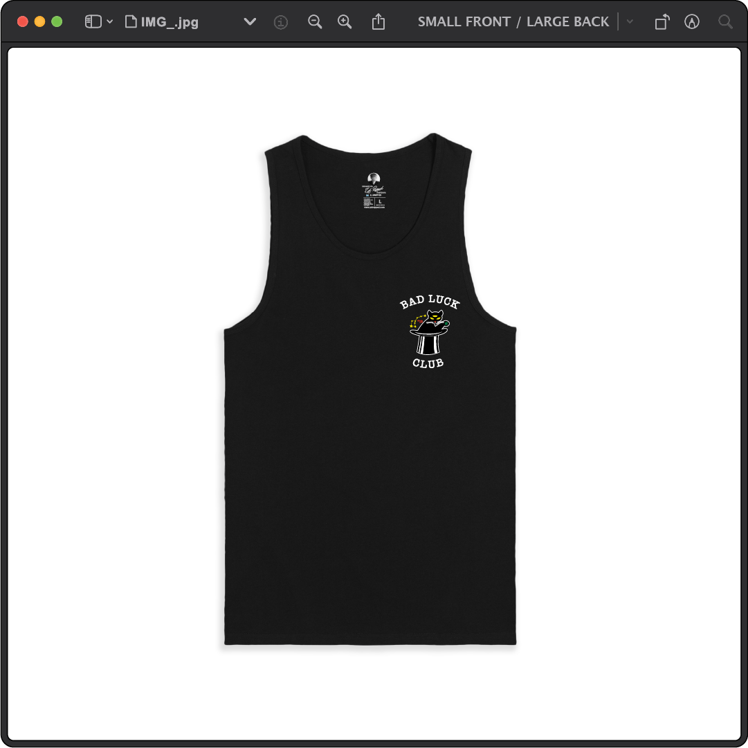 Z_DROPPED - Mens, Unisex - Black - Black Cat Tank Top. - By: Zed Ropped