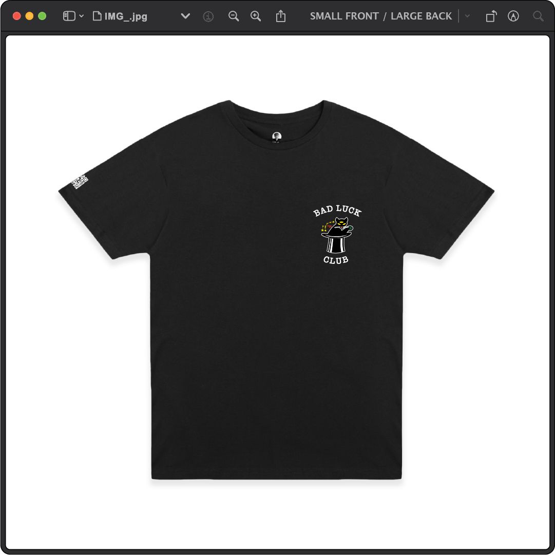 Z_DROPPED - Mens, Unisex - Black - Black Cat Tee. - By: Zed Ropped