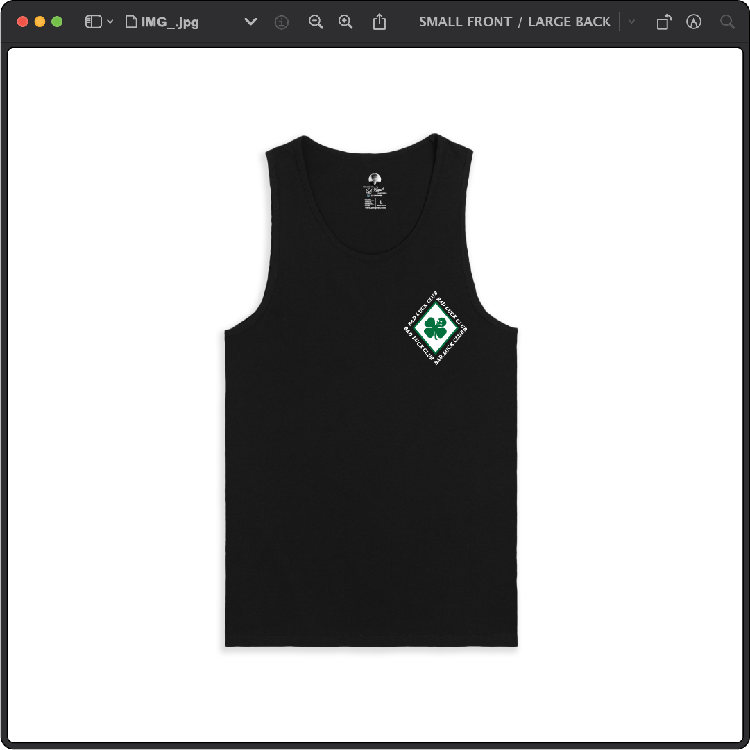 Z_DROPPED - Mens, Unisex - Black - Death Clover Tank Top. - By: Zed Ropped