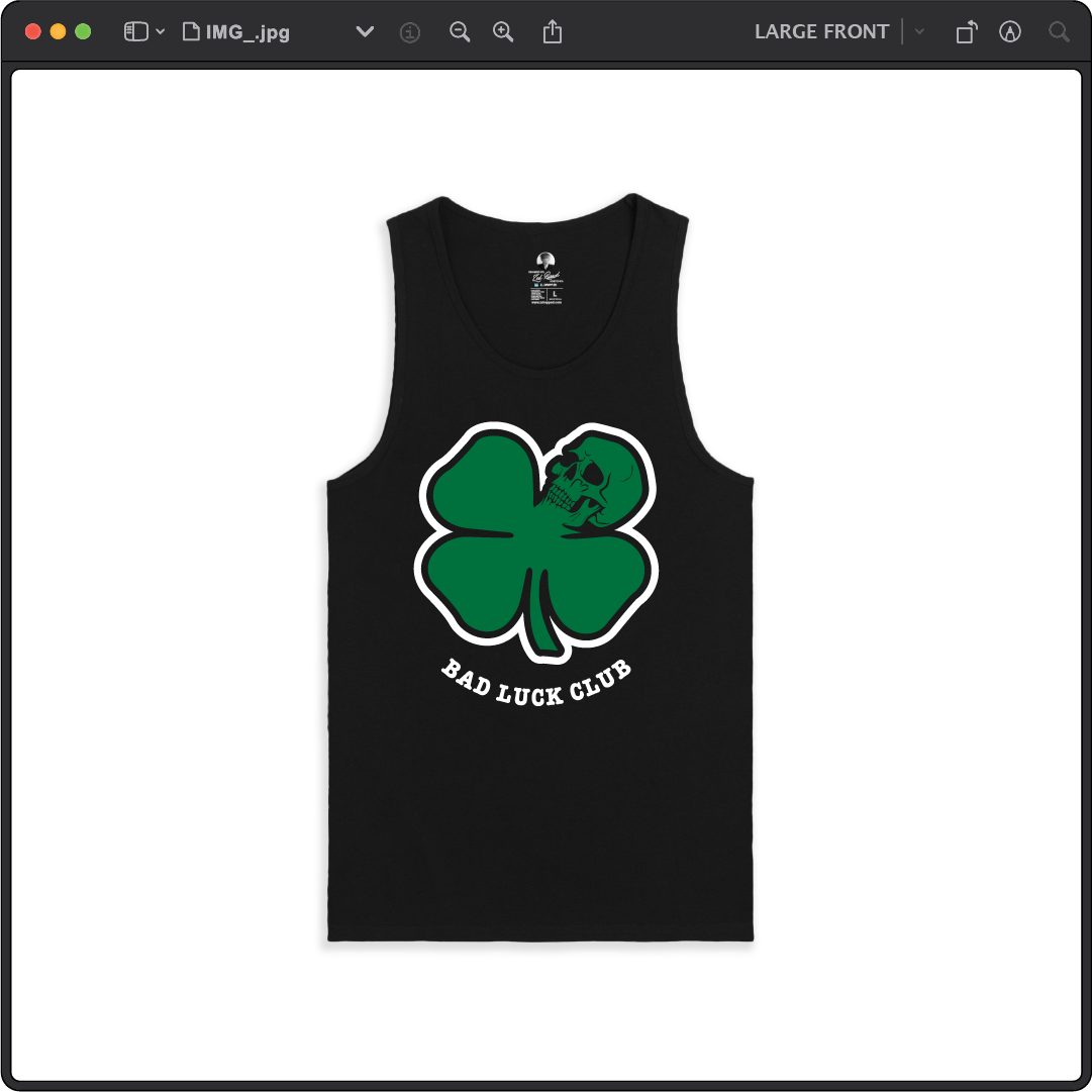 Z_DROPPED - Mens, Unisex - Black - Death Clover Tank Top. - By: Zed Ropped