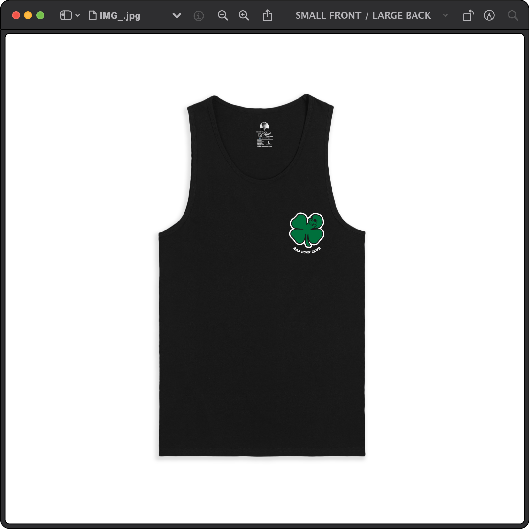 Z_DROPPED - Mens, Unisex - Black - Death Clover Tank Top. - By: Zed Ropped