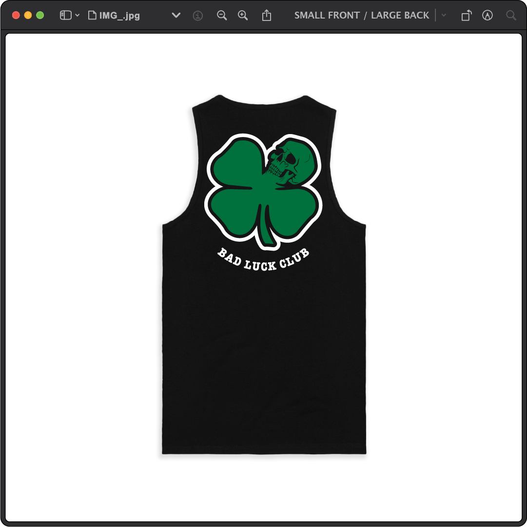 Z_DROPPED - Mens, Unisex - Black - Death Clover Tank Top. - By: Zed Ropped