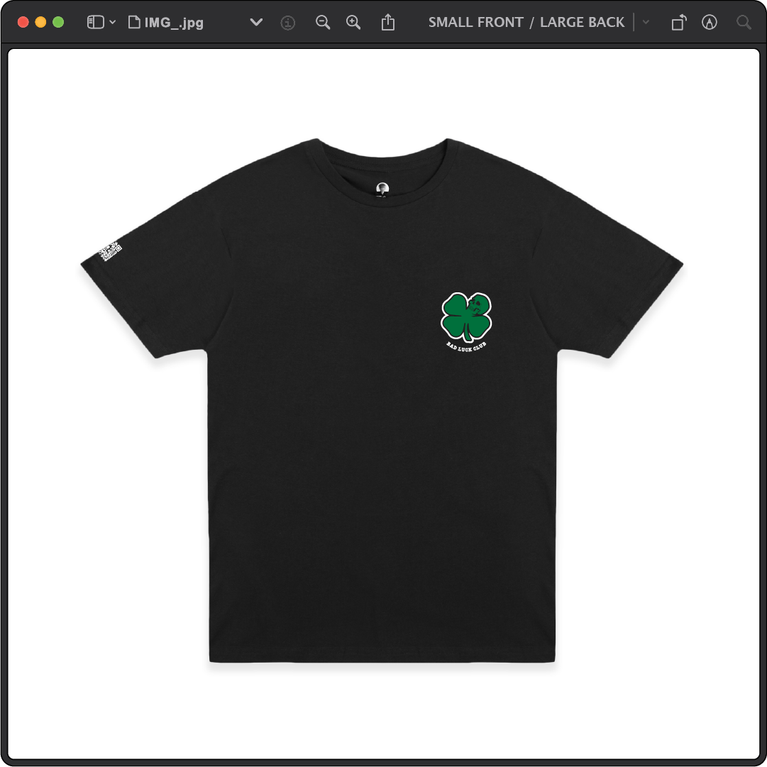 Z_DROPPED - Mens, Unisex - Black - Death Clover Tee. - By: Zed Ropped