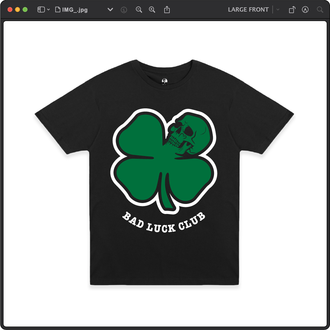 Z_DROPPED - Mens, Unisex - Black - Death Clover Tee. - By: Zed Ropped