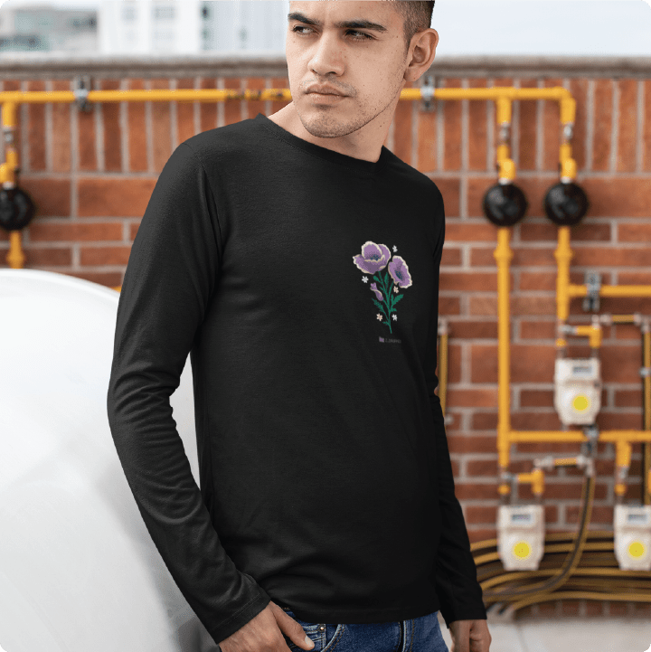 Z_DROPPED - Mens, Unisex - Black - Flor De Vida Long Sleeve. - By: Jose Hurtado