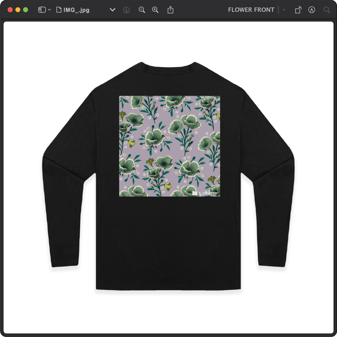 Z_DROPPED - Mens, Unisex - Black - Flor De Vida Long Sleeve. - By: Jose Hurtado