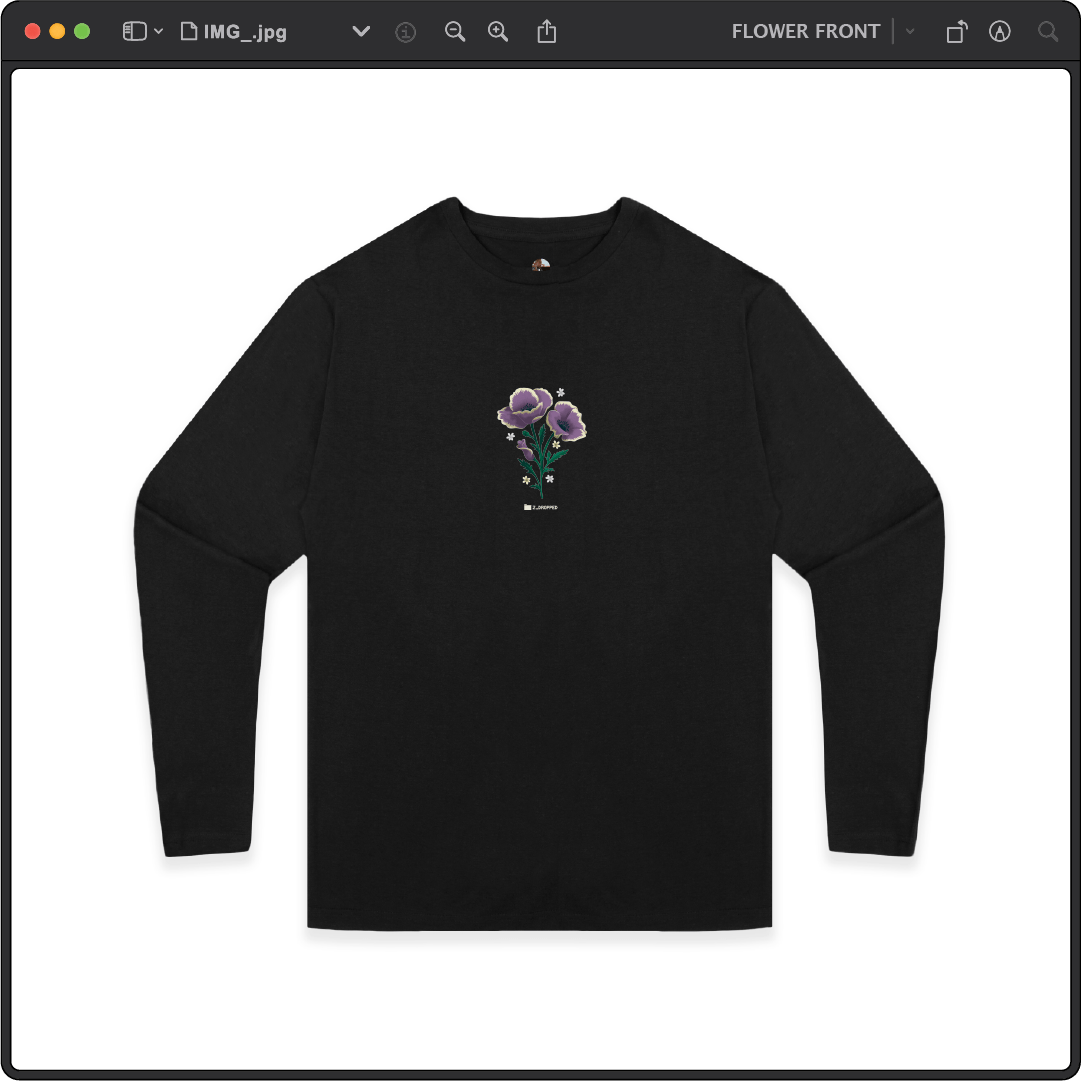 Z_DROPPED - Mens, Unisex - Black - Flor De Vida Long Sleeve. - By: Jose Hurtado