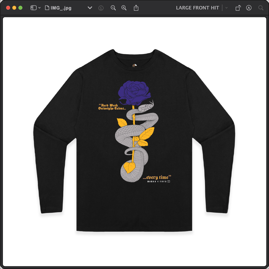 Z_DROPPED - Mens, Unisex - Black - Mamba Quote Long Sleeve. - By: Jose Hurtado