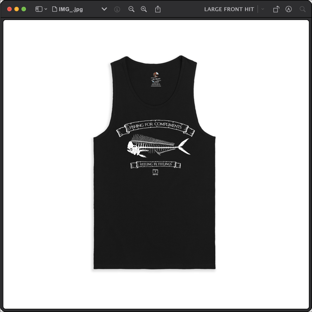 Z_DROPPED - Mens, Unisex - Black - Mahi Bones Tank Top. - By: Jose Hurtado