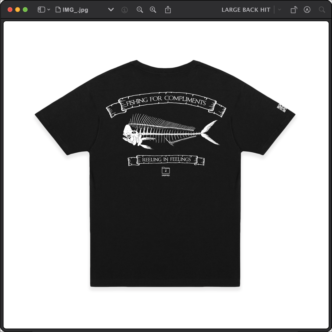 Z_DROPPED - Mens, Unisex - Black - Mahi Bones Tee. - By: Jose Hurtado