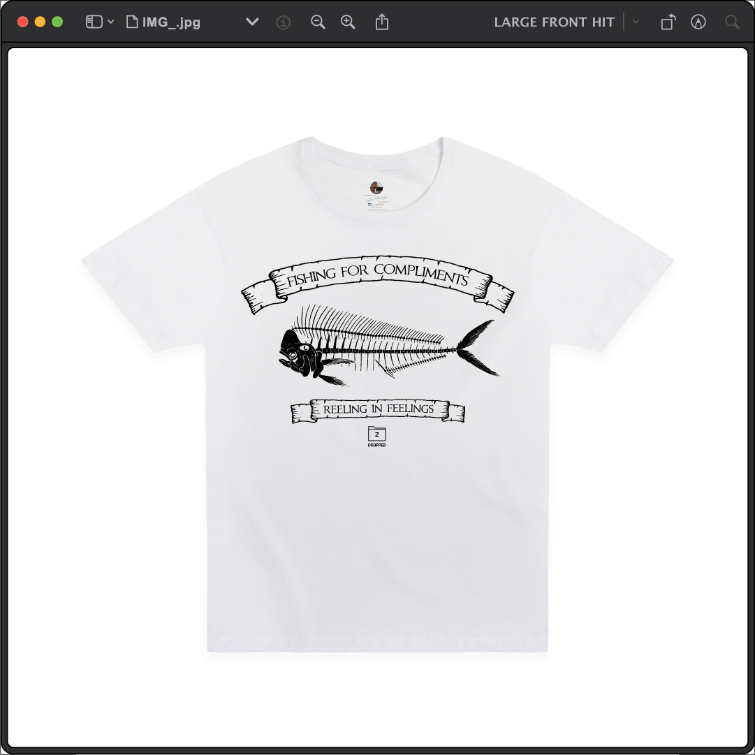 Z_DROPPED - Mens, Unisex - White - Mahi Bones Tee. - By: Jose Hurtado