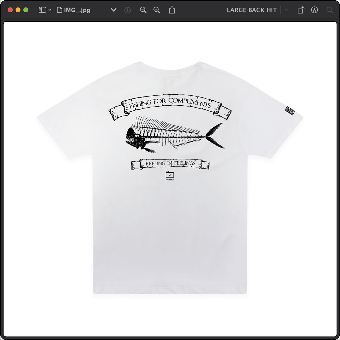 Z_DROPPED - Mens, Unisex - White - Mahi Bones Tee. - By: Jose Hurtado