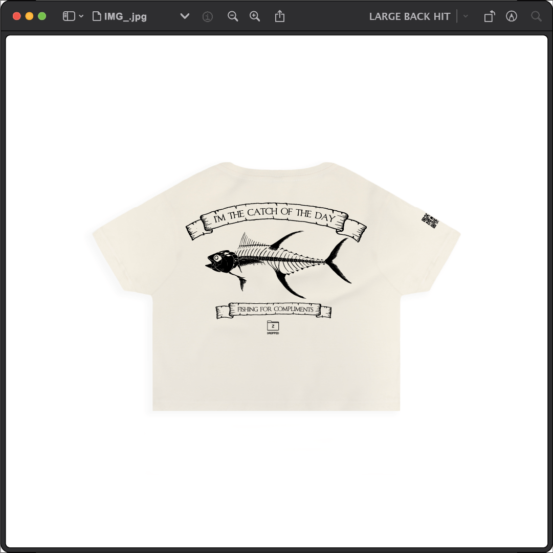 Z_DROPPED - Womens - Off White - Tuna Bones Crop Top. - By: Jose Hurtado