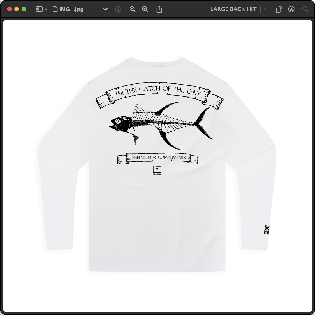 Z_DROPPED - Mens, Unisex - XS - Tuna Bones Long Sleeve. - By: Jose Hurtado