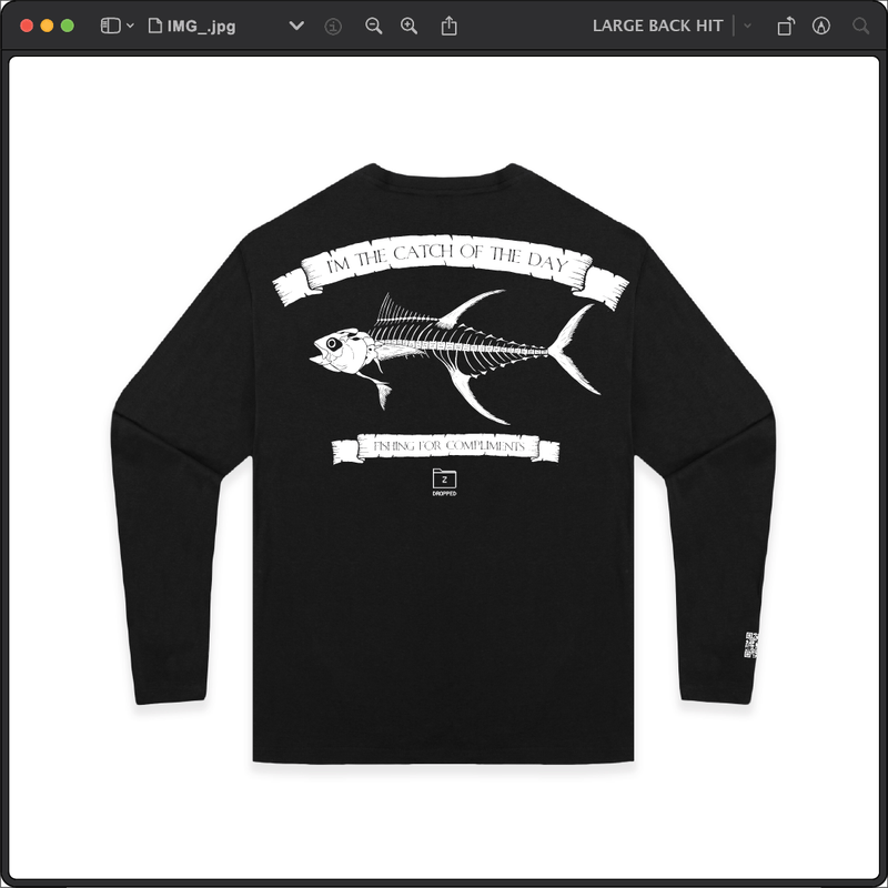 Z_DROPPED - Mens, Unisex - XS - Tuna Bones Long Sleeve. - By: Jose Hurtado