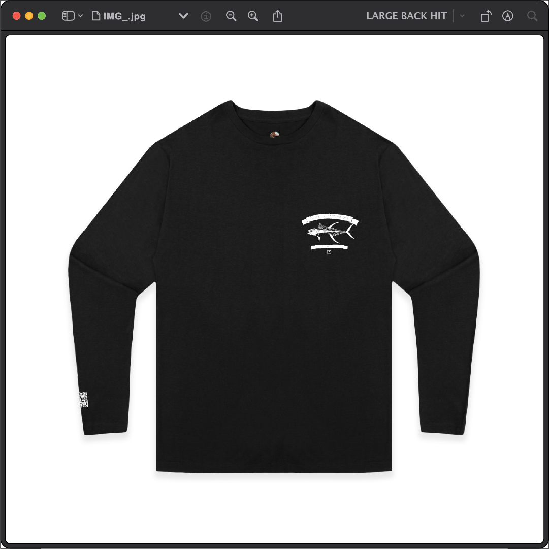 Z_DROPPED - Mens, Unisex - XS - Tuna Bones Long Sleeve. - By: Jose Hurtado