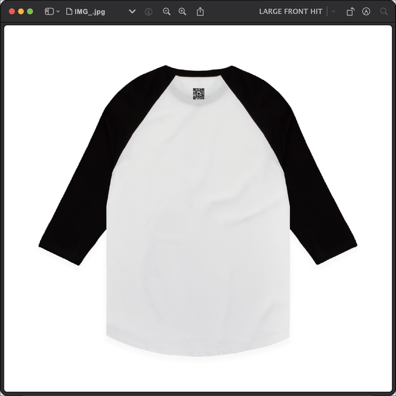 Z_DROPPED - Mens, Unisex - Black / White - Tuna Bones Raglan. - By: Jose Hurtado