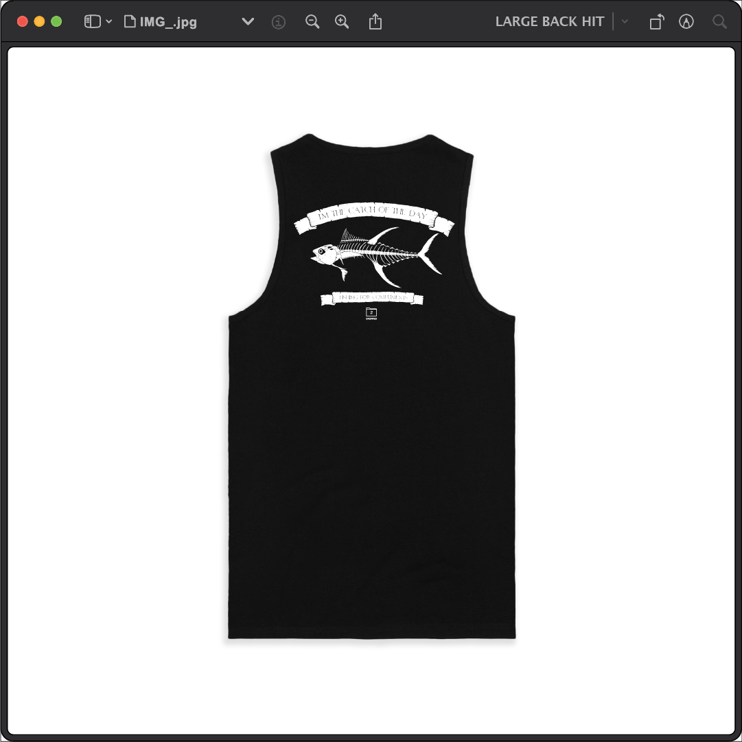 Z_DROPPED - Mens, Unisex - Black - Tuna Bones Tank Top. - By: Jose Hurtado