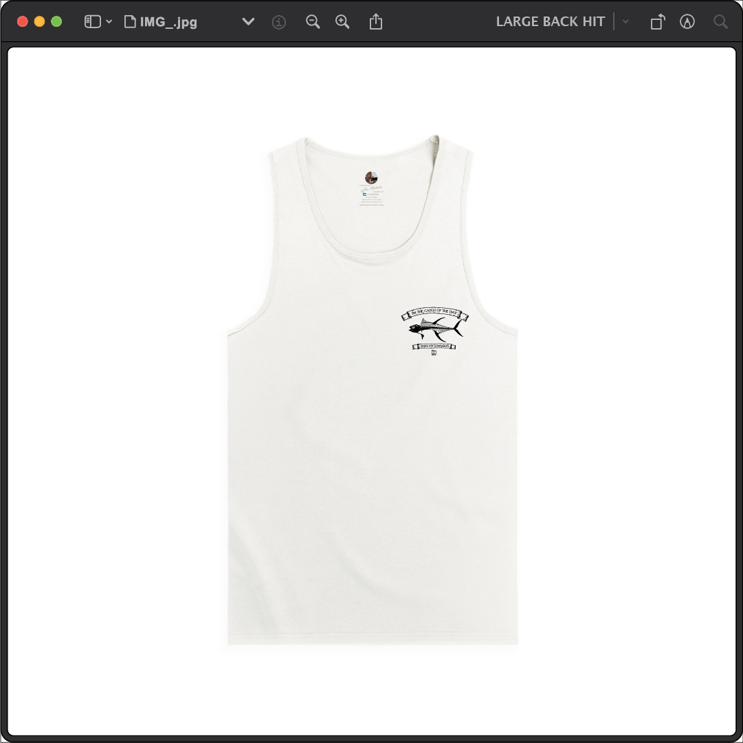 Z_DROPPED - Mens, Unisex - White - Tuna Bones Tank Top. - By: Jose Hurtado