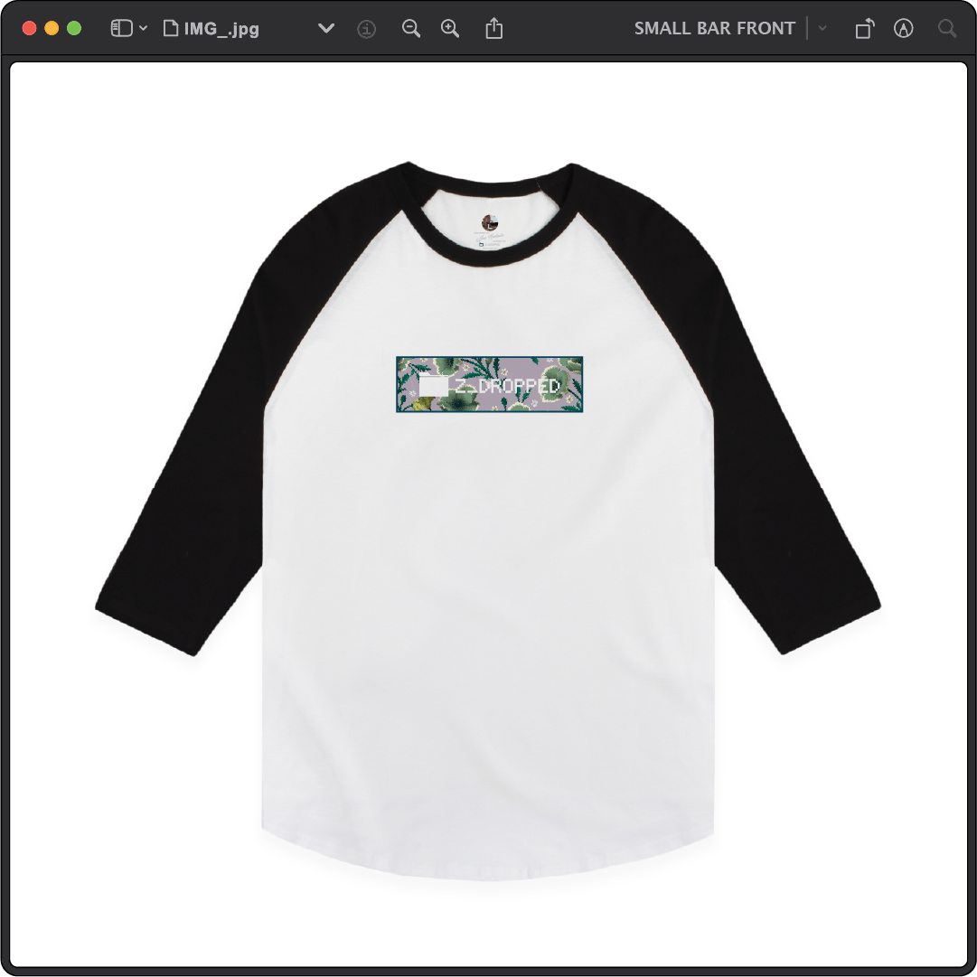 Z_DROPPED - Mens, Unisex - Black / White - Flor De Vida Raglan. - By: Jose Hurtado