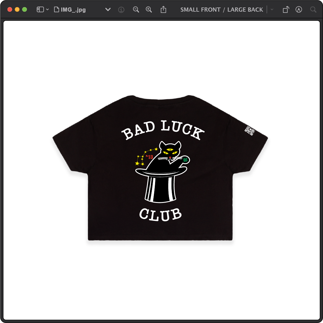 Z_DROPPED - Womens - Black - Black Cat Crop Top. - By: Zed Ropped